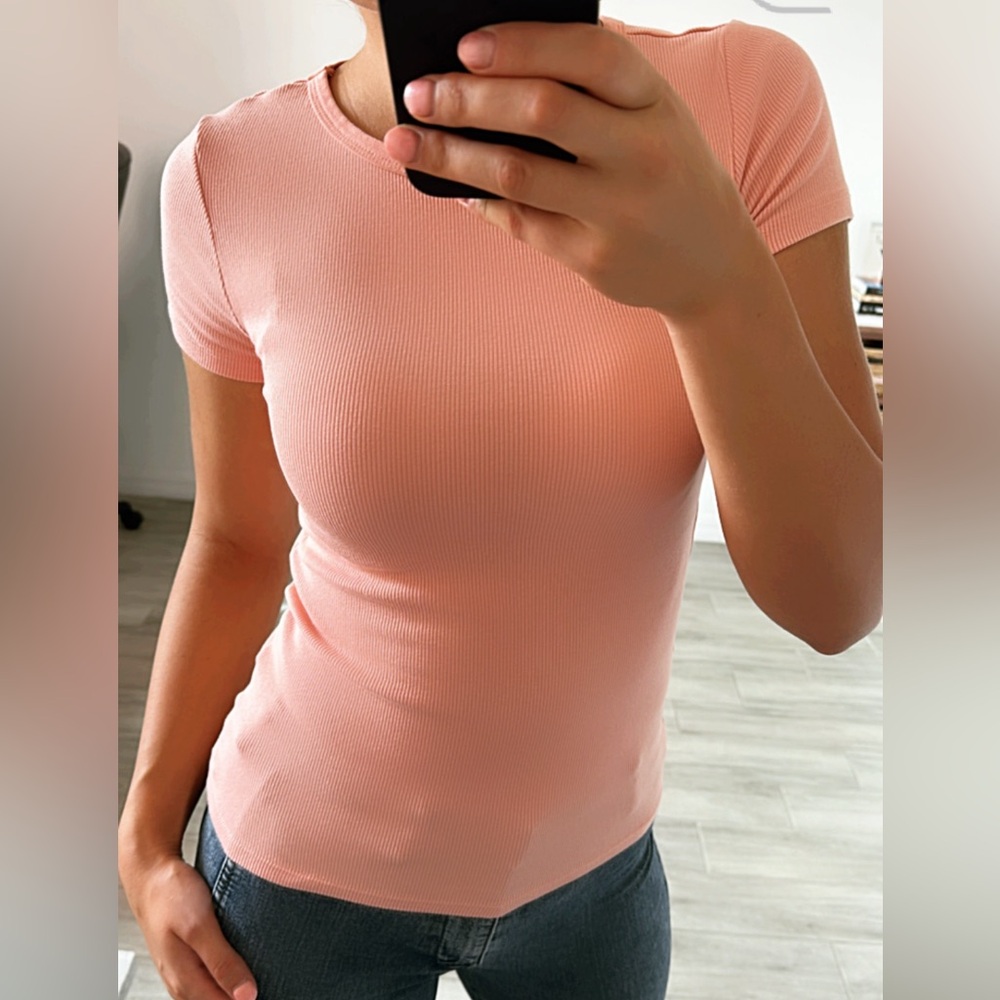 H&M Pink Crew Neck Short Sleeve T-Shirt Size XS